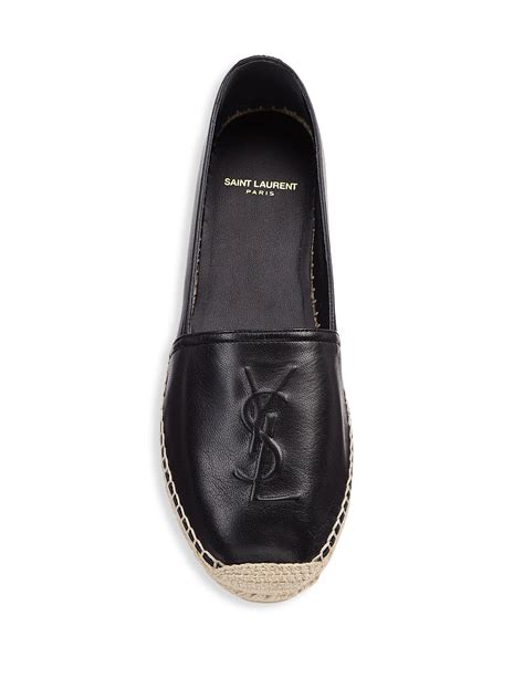 ysl espadrilles black leather|ysl flat sandals sale.